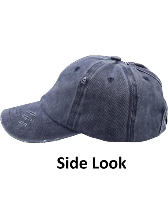 〽️Women Navy High Ponytail Baseball Cap Trucker Bad Hair Day Adjustable main image 5